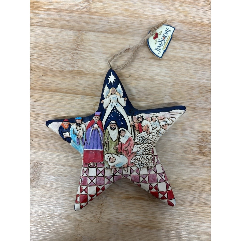 Jim Shore Nativity Star Hanging Ornament 2008 Enesco Christmas Decor 4010627FC
